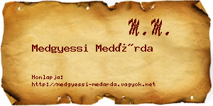 Medgyessi Medárda névjegykártya